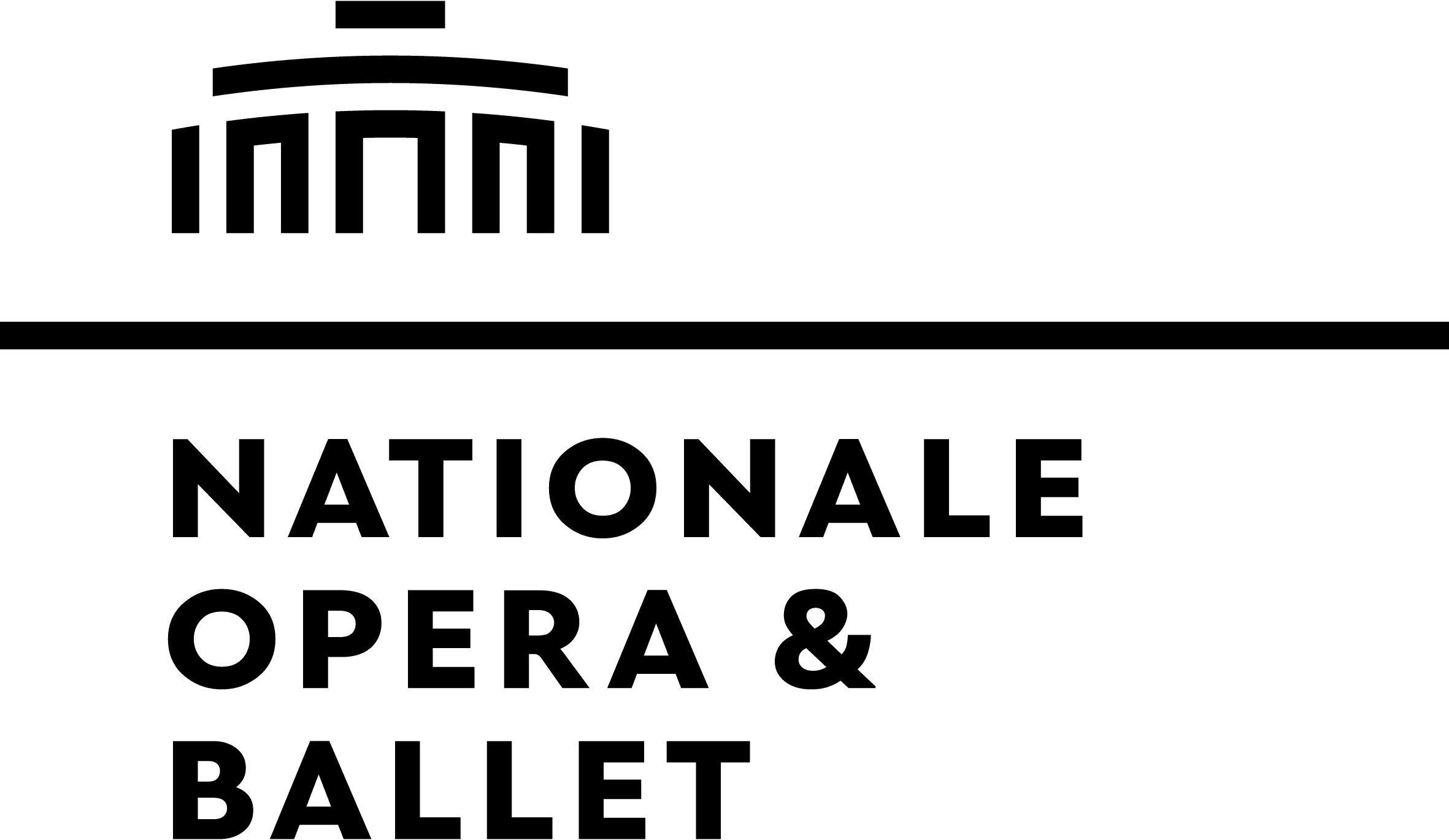 Zwart-wit logo van Nationale Opera & Ballet Amsterdam
